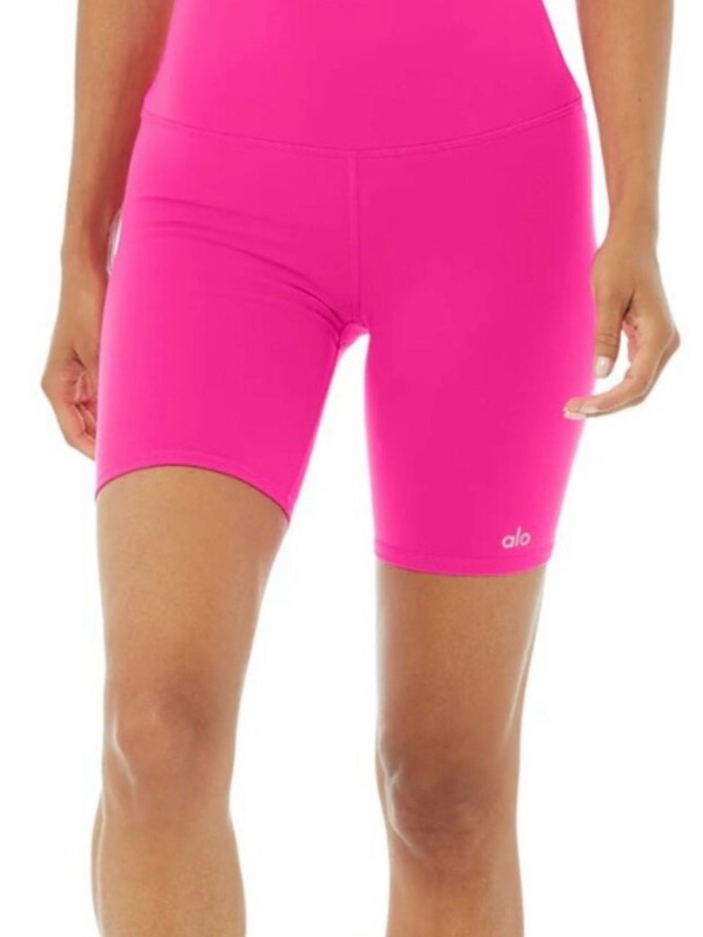 Alo Yoga Hot Pink High Rise Biker Shorts XXS Barbiecore Athleisure Gym